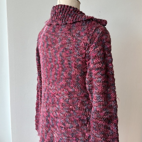 Purple knit long sweater jacket - Picture 8 of 11